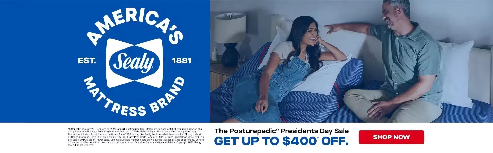 Sealy President's Day Promotion - Get $400 off! 
